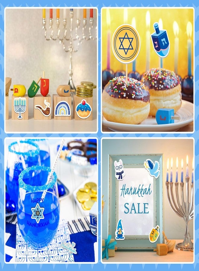 JULBEAR Hanukkah Foam Sticker, 300Pcs Chanukah Menorah Dreidel David Star Self Adhesive Foam Stickers for Kids Hanukkah Party Favors DIY Crafts Winter Decorations - Image 5